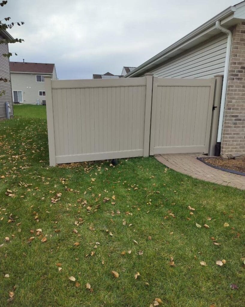 Tan Vinyl Fence